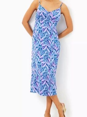 Lilly Pulitzer - Women's Keana Floral Satin Slipdress Size 12